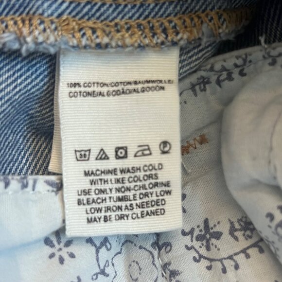 We The Free Womens Super High Rise Blue Denim Button Front Mini Skirt Sz 27 - Picture 6 of 6